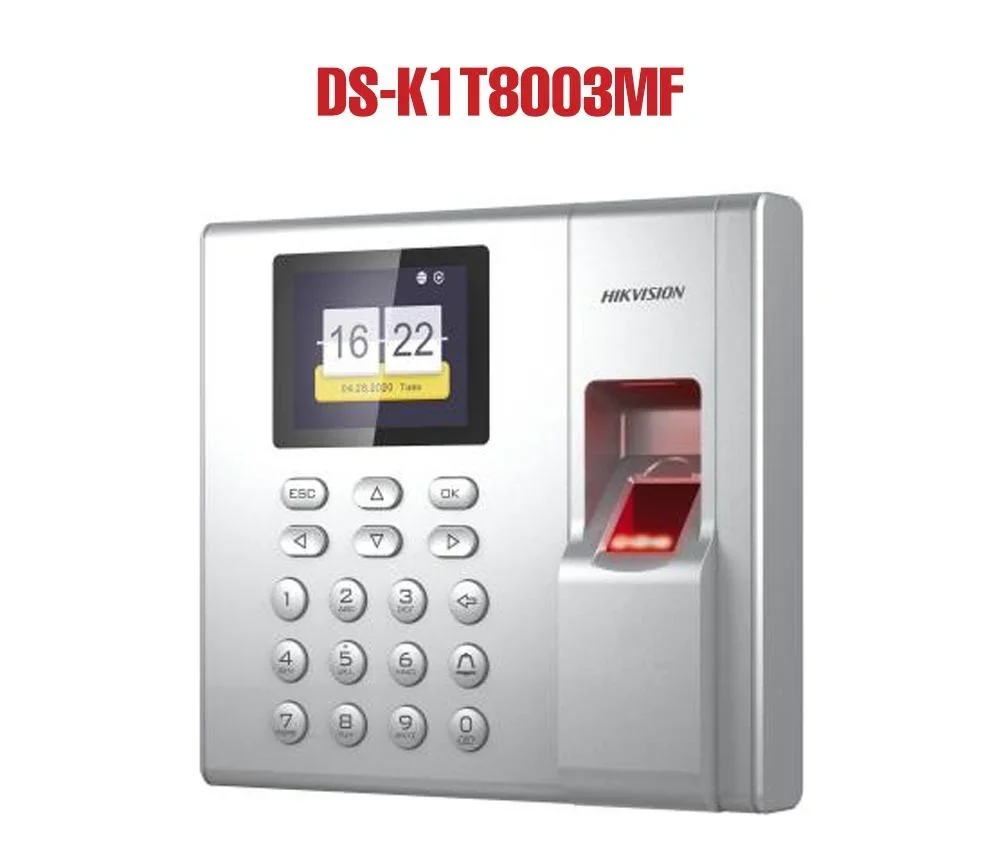 Hikvision DS-K1T8003MF Access Control Terminal – Fingerprint, Mifare Card & Keypad for Time Attendance