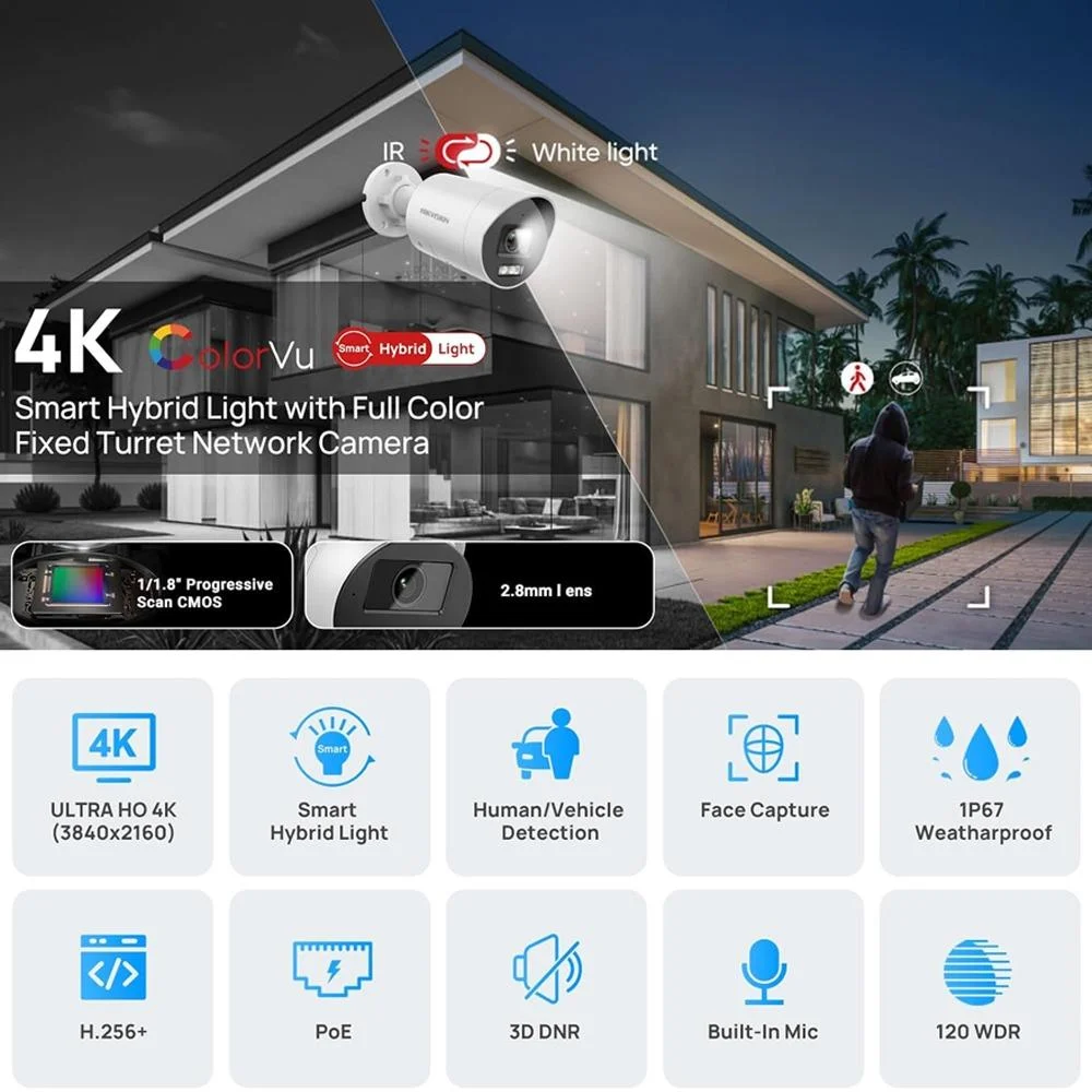 Hikvision DS-2CD2087G2H-LIU 8MP 4K Outdoor IP Camera with Night Vision - Image 3